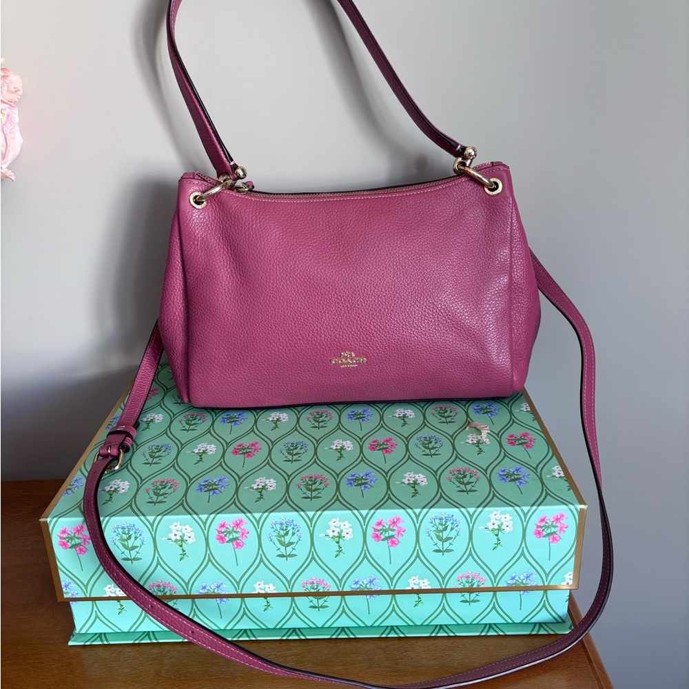 Coach Fuchsia Leather Shoulder Bag